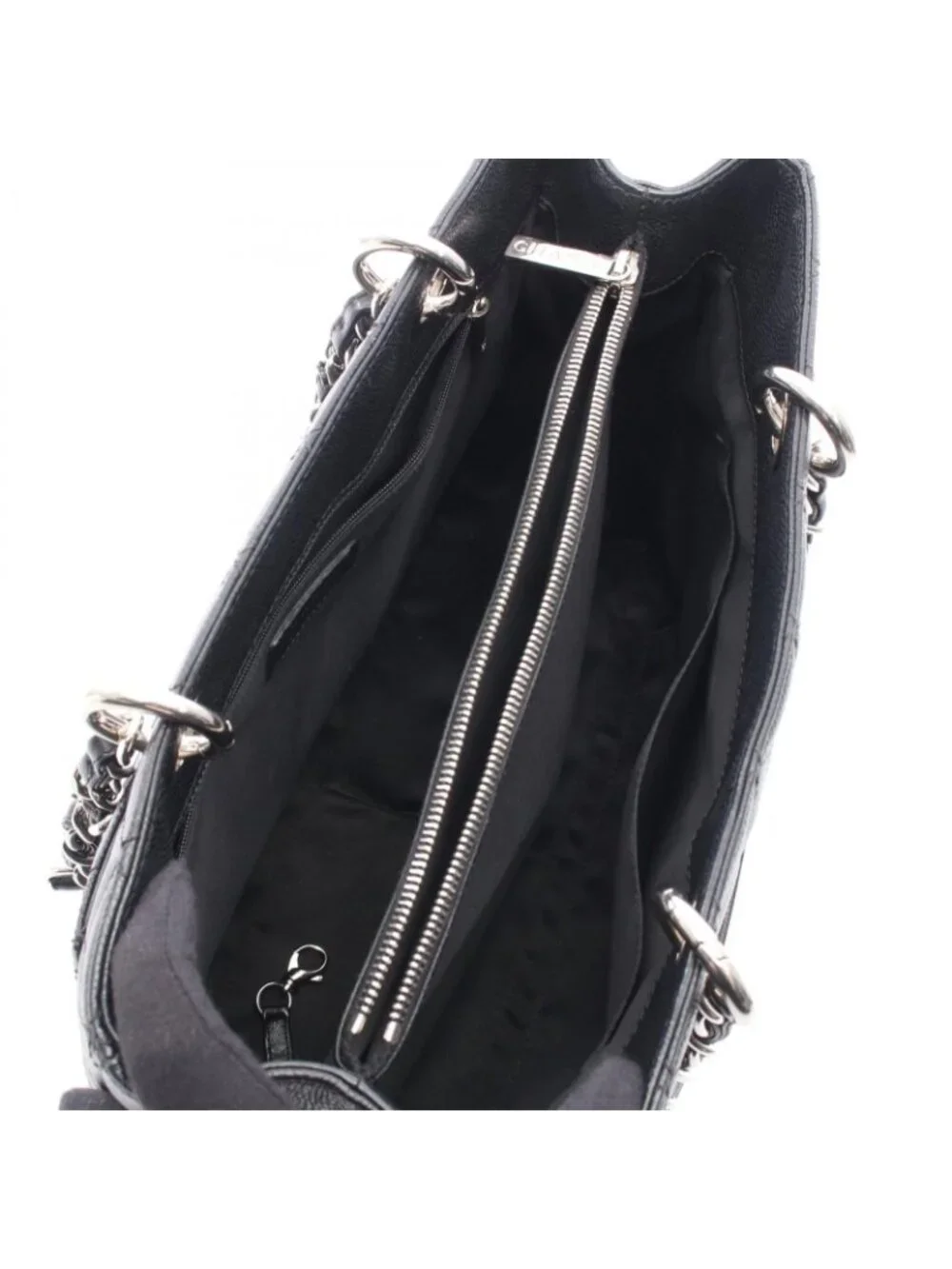 ★SOLD★ Chanel Tote Quilted Grand Shopping GST Black Caviar Leather Chain - Picture 3 of 12
